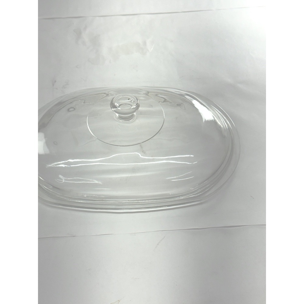 Replacement Glass Oval Lid  Marked Mexico. See Measurements